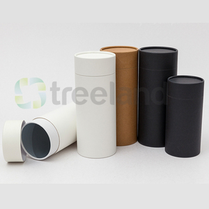 Brown white kraft paper <strong>coffee</strong> cardboard <strong>tube</strong> packaging biodegradable recycled  black based - Product Image 2