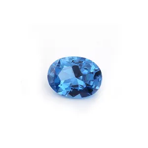 อัญมณีสังเคราะห์พลอยพลอยพลอย119 # รูปไข่พลอยสีฟ้า Spinel สำหรับขาย