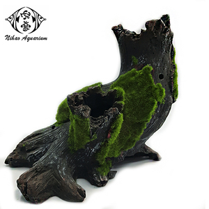 Aquarium Decoratie Kunstmatige Boomstronken Hars Drijfhout Wortel Met Mos Voor Fish Tank Decor - Product Image 2