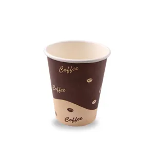 Precio barato 8 9 12 Oz impreso personalizado pared única desechable vaso de papel de café para beber bebida fría