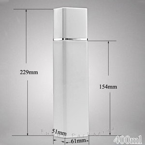 펌프 화이트 직사각형 플라스틱 헤어 케어 포장 가발과 로션 빈 손 젤 Fuyun 400ml HDPE 샴푸 병 - Product Image 3
