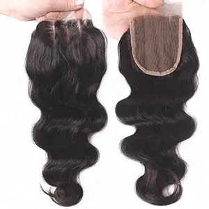 Groothandel body wave virgin braziliaanse haarverlenging 3 deel sluiting