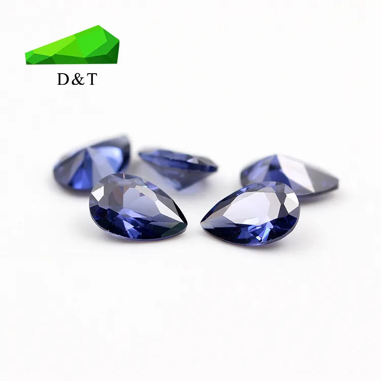 wholesale good quality stunning pear cut Tanzania synthetic cubic zircon in 4x6 mm