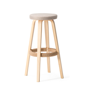 Online Winkelen Franse Stijl Vintage Ronde <span class=keywords><strong>4</strong></span> Been Houten Barkruk - Product Image 2