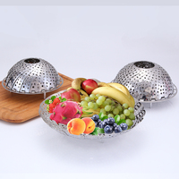 Cuiseur à vapeur en acier inoxydable, assiette de fruits pliante et créative