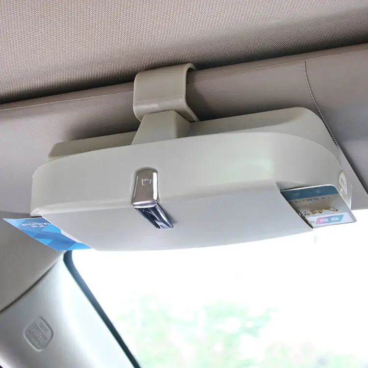 Multifunzione automotive car sun visor occhiali da sole caso scatola di immagazzinaggio accessori della clip del supporto per tutti i vchicle