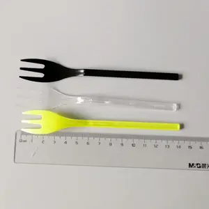 Tek kullanımlık renkli plastik meyve çatal gıda sınıfı kek forks