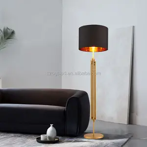 Antieke Zwarte Smeedijzeren Lampenkap Golden Iron Led Floor Desk Stand Lamp