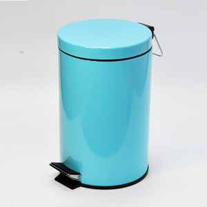 Cubo de basura con pedal de pie de metal impermeable ecológico de 12L de color púrpura elegante - Product Image 3