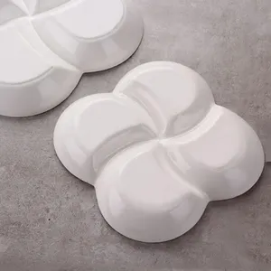 Творческий белый четыре решетки десерт керамическая пластина разделена для фруктов