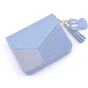 2019 new student wallet short tassel purse fashion girls patchwork wallets