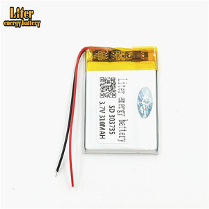 Rechargeable battery lithium polymer battery battery 3,7 V 303735, 310 mah Li-ion battery - Product Image 1