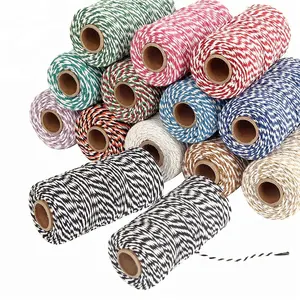 2mm mixed color cotton string, colorful cotton cord