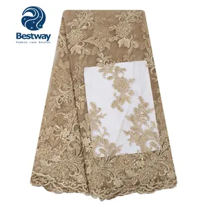 Bestway Luxury Good Quality Hand-made 3D French Lace Sequins lace FL0318