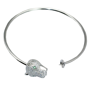 Beadsnice ID30800 925 Brazalete de plata maciza decorativo para mujer Tamaño de PIN de 6,8 pulgadas 3x0,5mm Ajuste redondo de 5mm Vendido por <span class=keywords><strong>PC</strong></span> Pulsera en blanco - Product Image 1