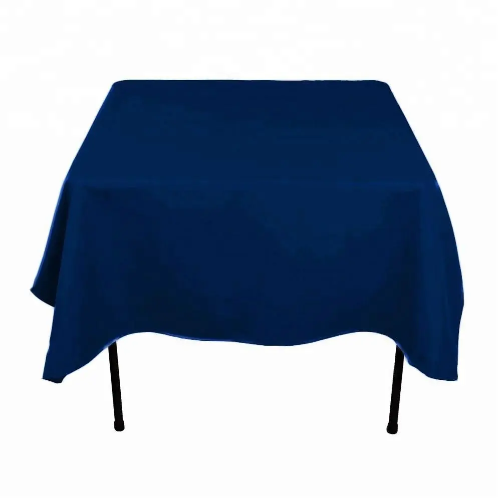 Günstige premium qualität rechteckigen runde platz navy blau hochzeit party-event tischdecken polyester tisch tuch