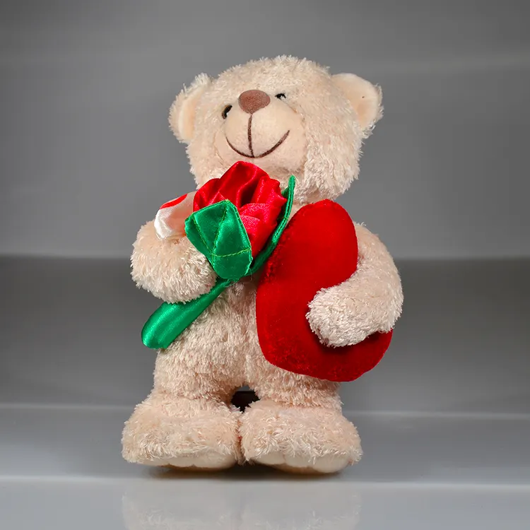 Promoção eu te amo sempre amigo batimento cardíaco branco de pelúcia urso de pelúcia com coração vermelho