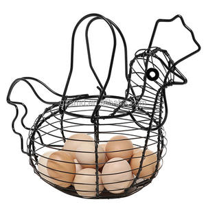 Panier à œufs en forme <span class=keywords><strong>de</strong></span> <span class=keywords><strong>poulet</strong></span>, vente en gros <span class=keywords><strong>pas</strong></span> <span class=keywords><strong>cher</strong></span>, chinois, fil métallique noir - Product Image 2
