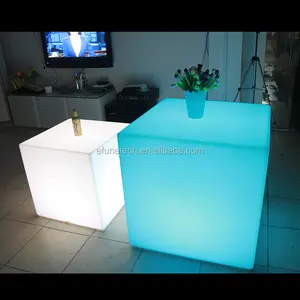 Беспроводные кубики с подсветкой, меняющие цвет rgb, уличная светодиодная мебель для мероприятий, Свадебный светящийся обеденный стол и стулья