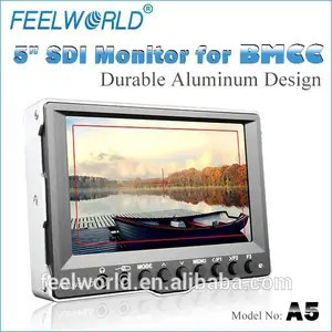 Feelworld 5 polegada lcd hdmi 1080 p affichage hd petite mince lcd moniteur avec fil télécommande pour OSD