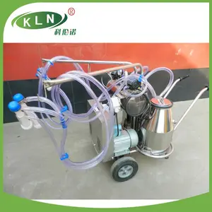 rotary vane vacuum pump & motor type milk extruding machine for goat & sheep with 2 barrals