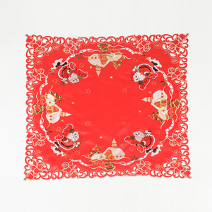Haute qualité <span class=keywords><strong>table</strong></span> <span class=keywords><strong>de</strong></span> noël avec broderie et cutwork évider nappe - Product Image 1