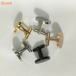 Gemelos de acero inoxidable de forma redonda OEM/ODM, joyería <span class=keywords><strong>Sland</strong></span> en blanco, venta al por mayor, diseño cepillado y pulido para logotipo de grabado DIY - Product Image 2