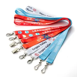 공장 직접 사용자 정의 로고 더블 후크 Lanyards 단일 사용자 정의 끈