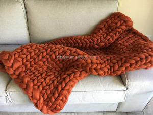 66S Siêu Chunky 100% Úc Merino Len Chăn Lưu động Tay Đan Chăn Với 100 Màu Sắc Trong Kho 150x200cm - Product Image 5