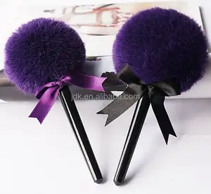 Plastic Handle Cute Bowknot Popular Plush Powder Puff