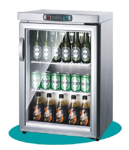 Barras de acero inoxidable fabricante de china sola puerta <span class=keywords><strong>vitrina</strong></span> vertical <span class=keywords><strong>mini</strong></span> nevera pantalla de cerveza - Product Image 1