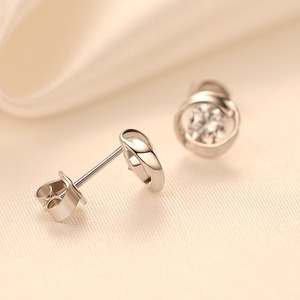 LUOTEEMI Luxury Women Elegant Accessories 2carat Round 3a Cubic Zirconia 925sterling Silver Rhodium Plated <strong>Small</strong> <strong>Stud</strong> <strong>Earring</strong> - Product Image 5