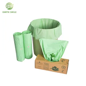 친환경 100% 생분해 성 옥수수 휴지통 Compostable 플랫 쓰레기 봉투