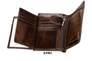 Portafoglio da uomo in vera pelle di vacchetta con grana superiore 2025 vintage borsa maschile con blocco RFID - Product Image 4