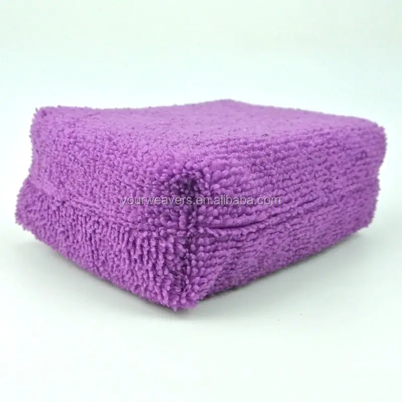 Pre-Wax Cleaner Purple 80%Polyester 20%Polyamide Microfibre Applicator Pad Auto Detailing Car Wash Cleaning Sponges Pads