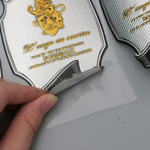 Aangepaste Zelfklevende Metalen Merknaam Emboss Zelfklevende Etiket <span class=keywords><strong>Sticker</strong></span> Voor Flessen Wijn <span class=keywords><strong>Label</strong></span> - Product Image 5