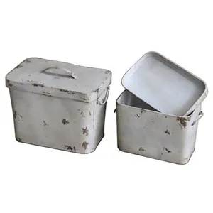 Shabby chic kleine dekorative metall lagerung box