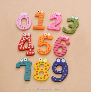 Juego de 10 números de imán de madera para nevera, juguete educativo para niños, 1 juego - Product Image 1