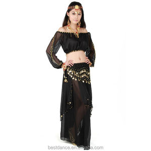 Set di Costumi per Danza del Ventre Egiziana BestDance con <span class=keywords><strong>Reggiseno</strong></span> a Maniche Lunghe, Cintura e Gonna OEM - Product Image 5
