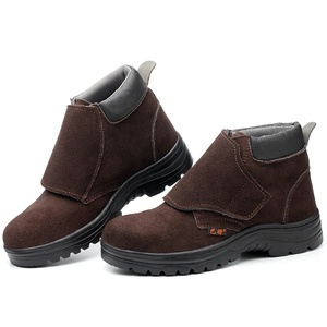 De los hombres de seguridad de soldadura zapato antideslizante resistentes al aceite y ácido de gamuza de piel de vaca de trabajo, <span class=keywords><strong>botas</strong></span> con puntera de acero - Product Image 2