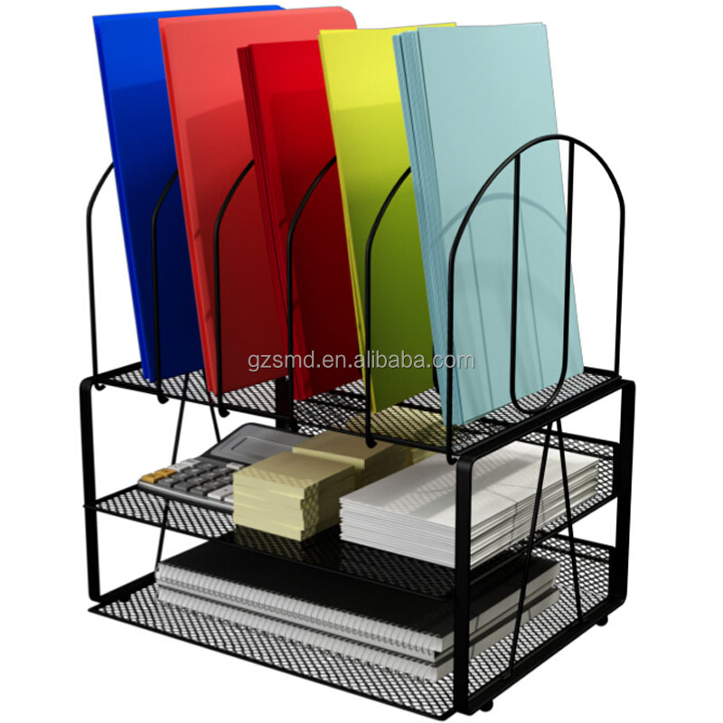 Metal Mesh Desk Organizer Wholesale Factory Cheap Price Black Foldable Metal Wire Mesh Office Desk Organizer