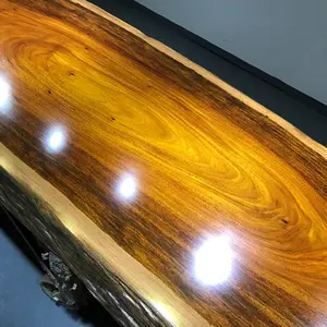 ideal more design restaurant dining thick wood slab live edge table top