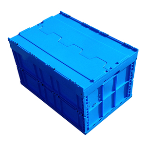 Plastic Turnover Box Logistics Crate Folding Plastic Box with Lid