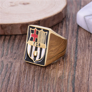 Barcelona football club logo stainless steel men'<span class=keywords><strong>s</strong></span> ring - Product Image 2