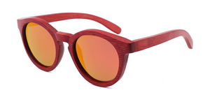 Gafas de Sol Redondas Hechas a Mano 2025, Ecológicas, Retro, con Logotipo Personalizado, Polarizadas, de Bambú, Rojas, <span class=keywords><strong>Babu</strong></span> - Product Image 5