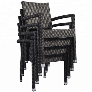 Bộ bàn ghế cafe ngoài trời hiện đại 7 món bằng mây nhựa giả mây và nhôm, gồm bàn ăn và 6 ghế ngồi - Product Image 5