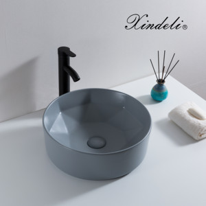 Lavandino del bagno lavandino della nave nero opaco sopra il lavandino rotondo della <span class=keywords><strong>ciotola</strong></span> del controsoffitto della porcellana - Product Image 5