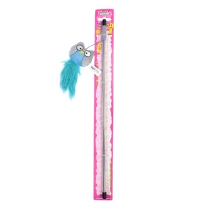 Muestra gratis, pluma de pájaro volador, palo de plástico, juguete interactivo para gatos, Teaser Dangler con anillos de cascabel - Product Image 4