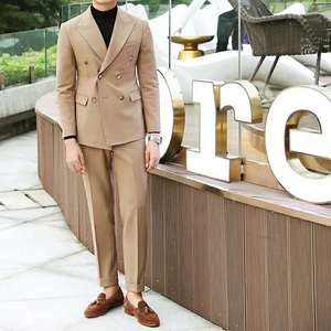 Affari <span class=keywords><strong>Doppiopetto</strong></span> Primavera e Morale degli uomini di Estate di Modo di Stile Britannico delle Signori Baitie Abiti - Product Image 1