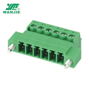 Wanjie Header Kabel Ke Kabel 3.81Mm WJ15EDGKRM-3.81 Blok Terminal Plug-In